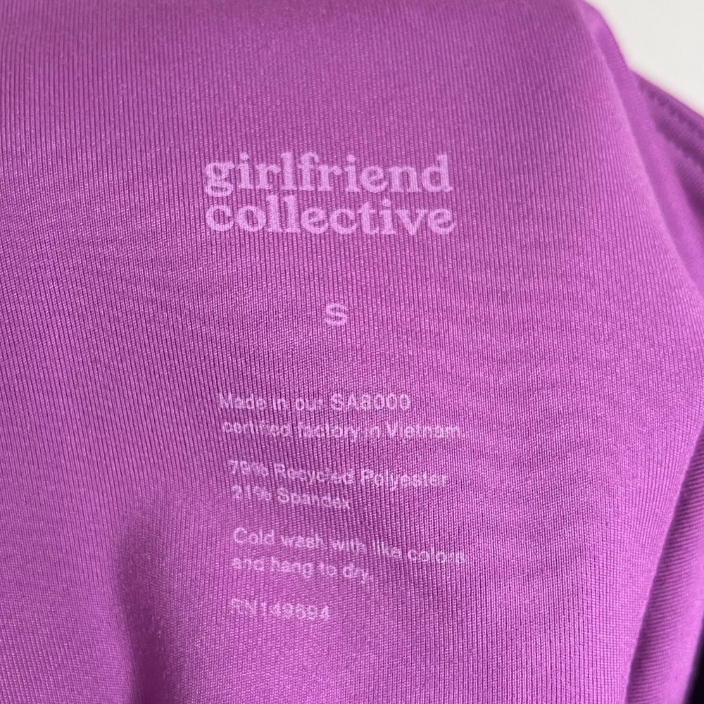 Girlfriend Collective High Rise Compressive Purple Crop Leggings - S Small - Picture 6 of 6